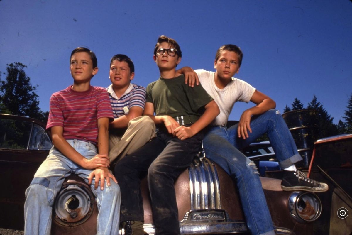 River Phoenix, Corey Feldman, Wil Wheaton, and Jerry O'Connell in Stand by Me (1986)