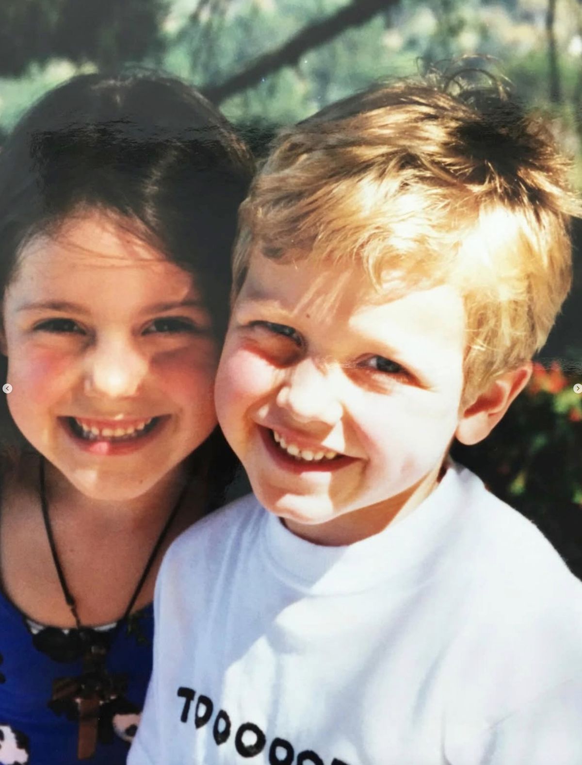 Sam's post showed photos of the pair over the years