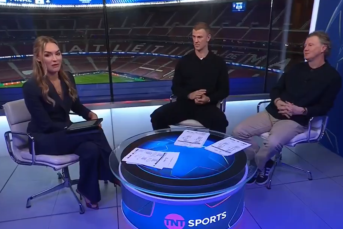 Laura Woods in the TNT Sports studio for Atletico Madrid vs Tottenham