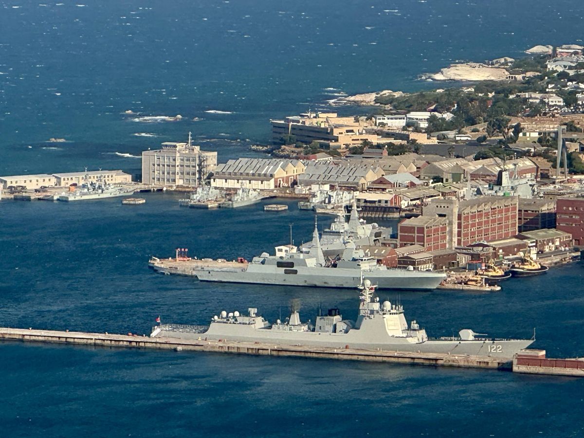 SIMON'S TOWN, SOUTH AFRICA - JANUARY 9: Warships from South Africa, China, Russia and Iran gather at Simon's Town Naval Base as part of the joint naval exercise dubbed 'Peace Resolve,' aimed at enhancing regional maritime security and conducted off the coast of Cape Town and in the False Bay area, in Simon's Town, South Africa, on January 9, 2026. (Photo by Murat Ozgur Guvendik/Anadolu via Getty Images)