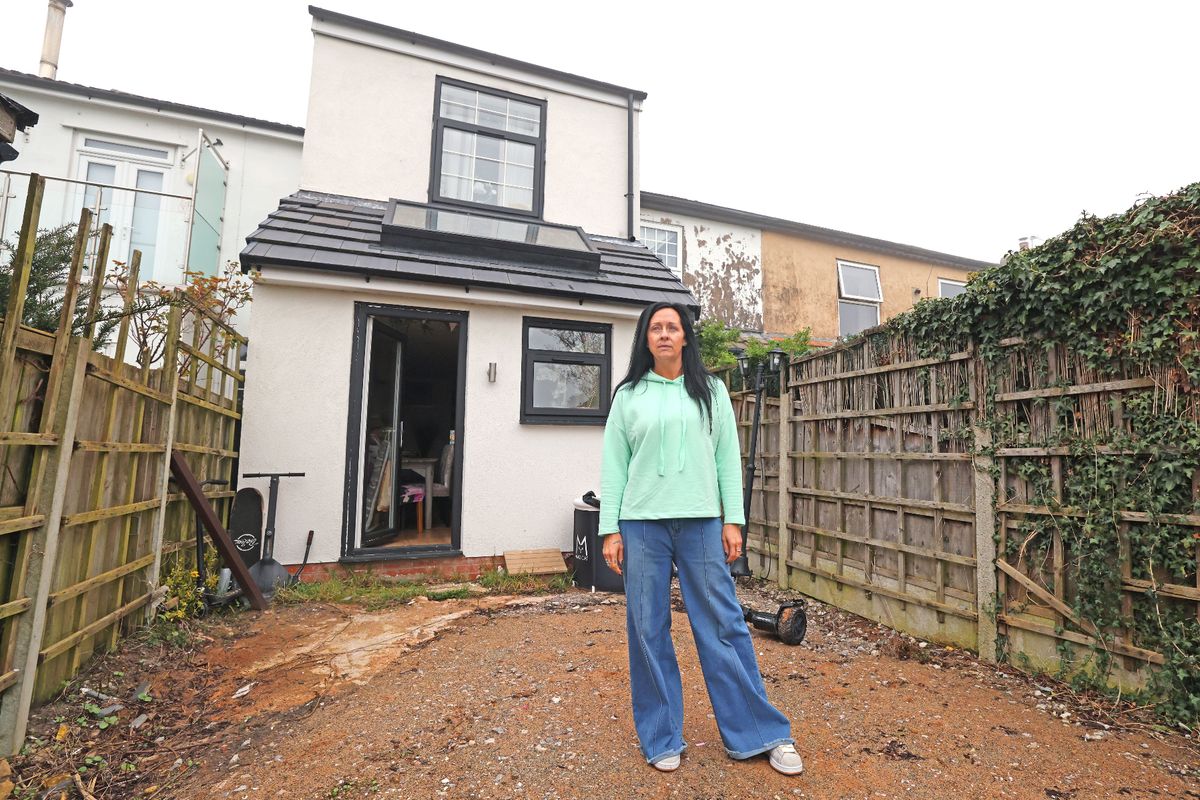 Suzie Cavadino at her house extension in Aughton