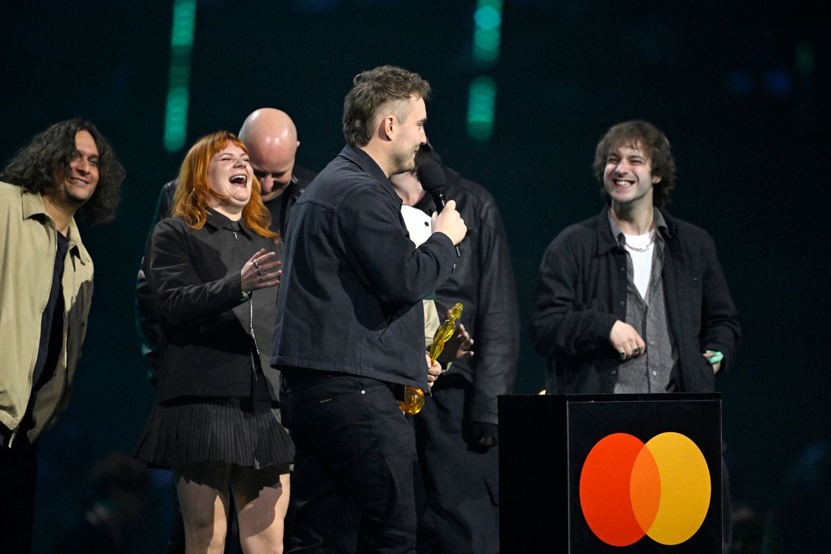 Sam Fender and his band at the Brits