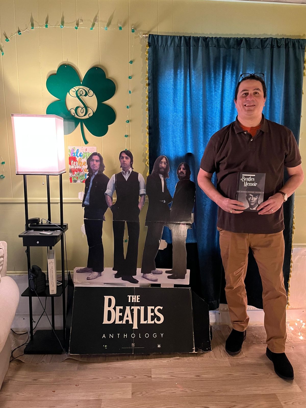 Horacio Chavez with his book, Finding Shelter in Sound: A Beatles Memoir.