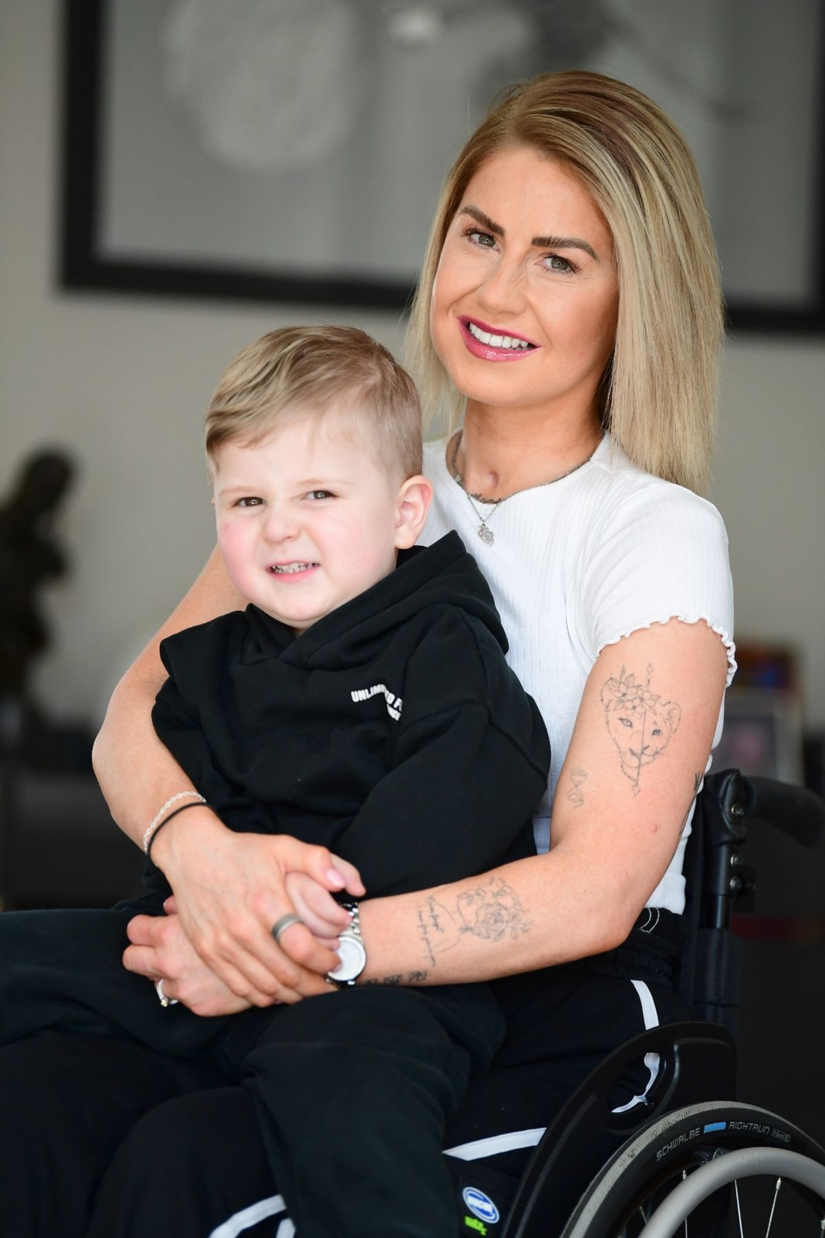 Jodie Higgins with her son Koa