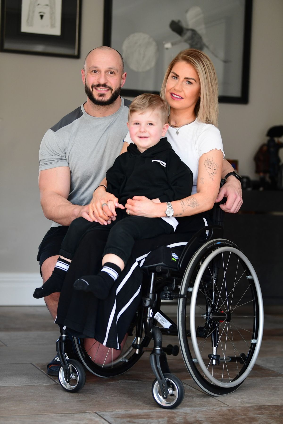 Jodie with her partner Karl and son Koa