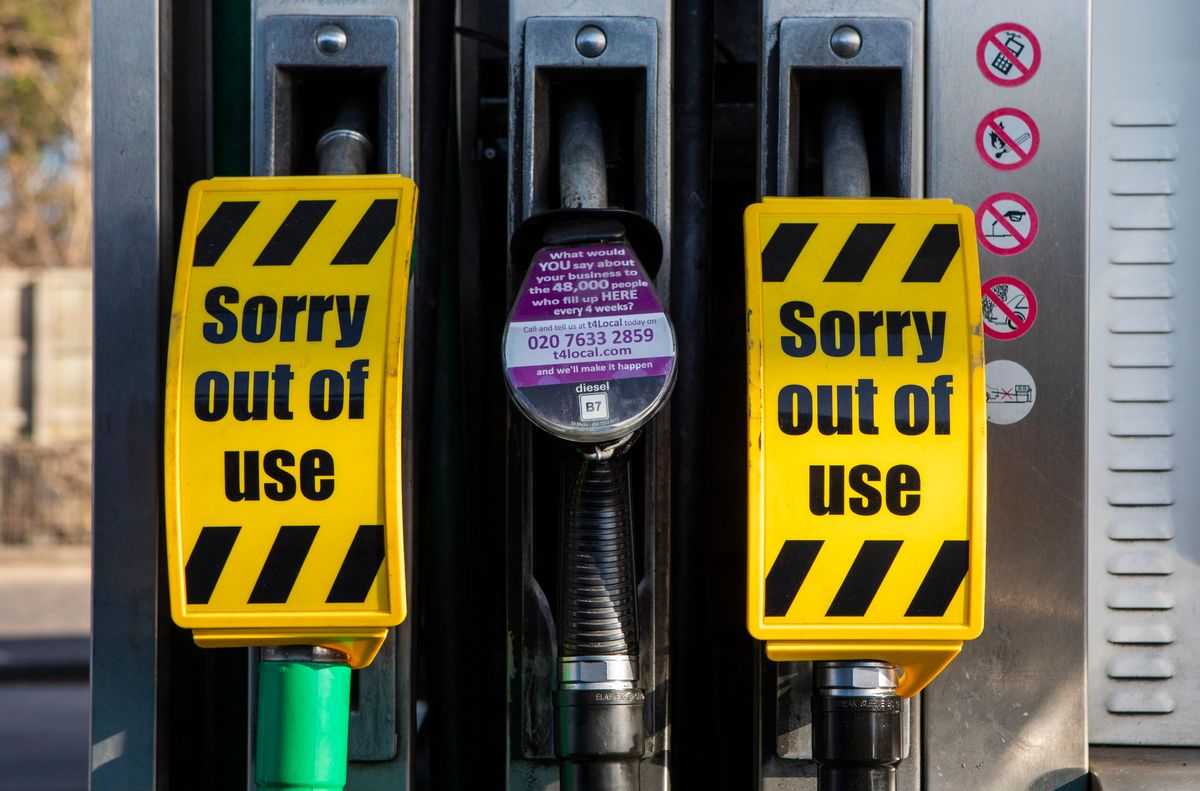 No unleaded fuel at some pumps at a Tesco petrol station