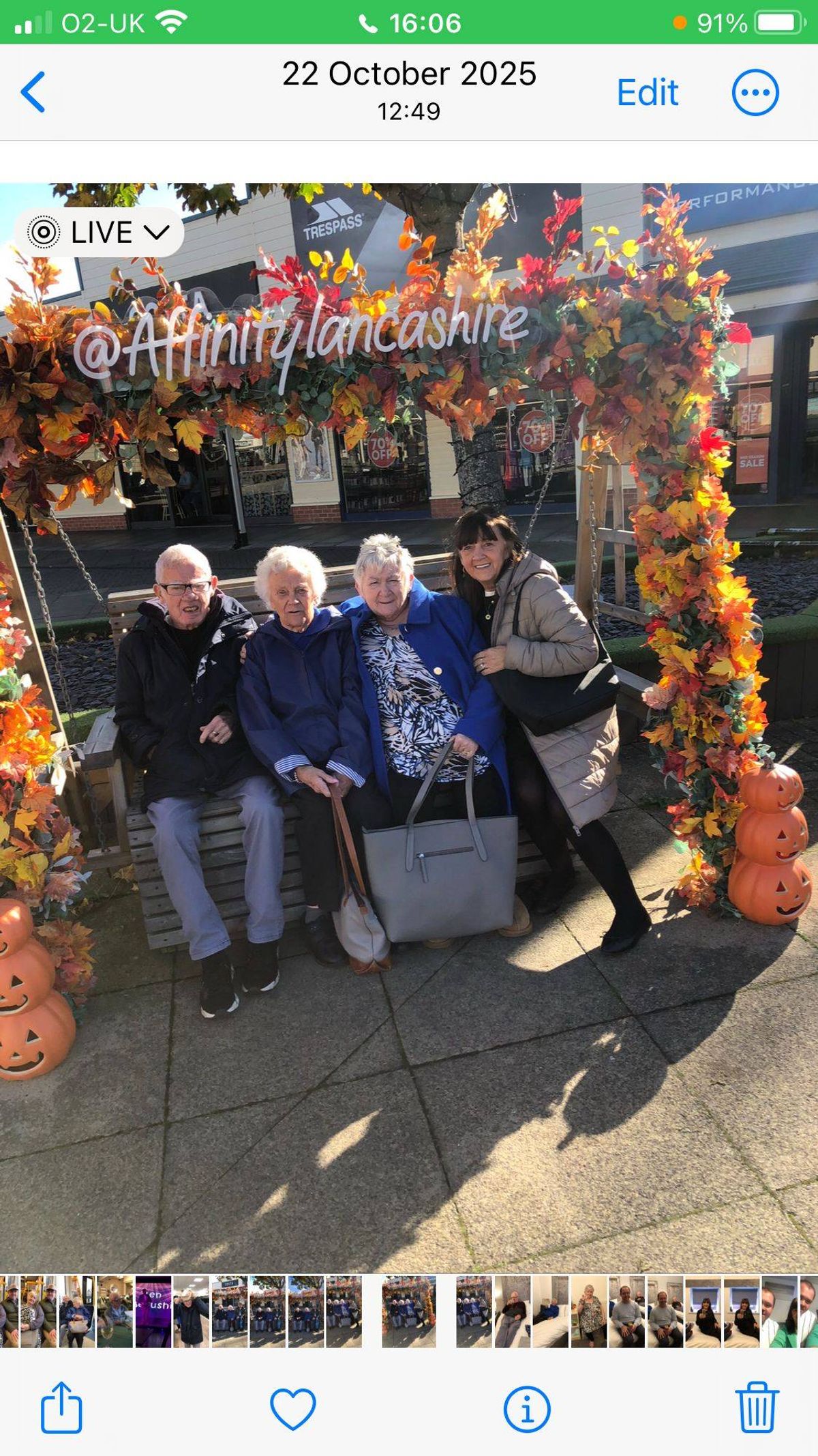 George, pictured with wife Margaret and daughters Maureen and Kathleen in Blackpool just two months earlier