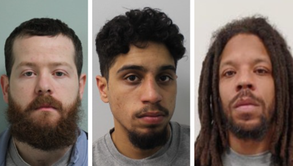 Left to right - Joshua Cowley, Daniel Matos and Keith Preddie were all found guilty of murder at the Old Bailey