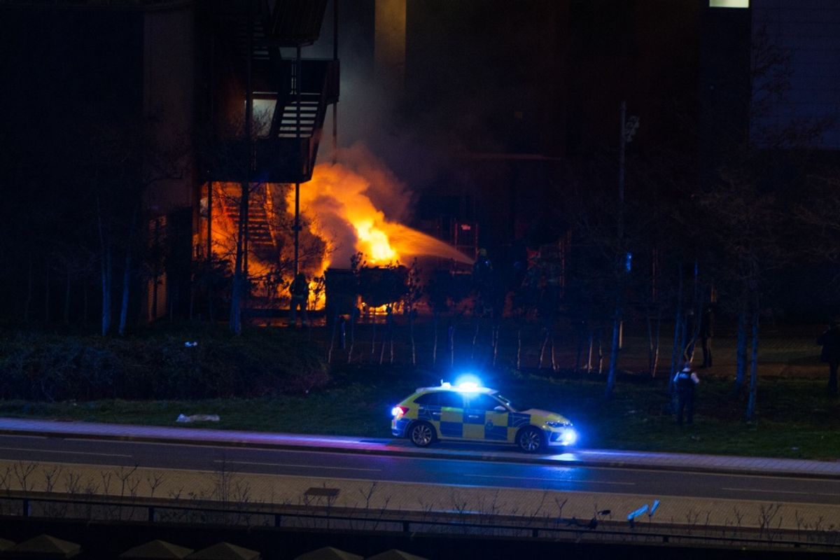 Fire behind the Radisson Blu Hotel, Old Hall Street