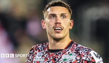 Leigh Leopards' Owen Trout carries the ball