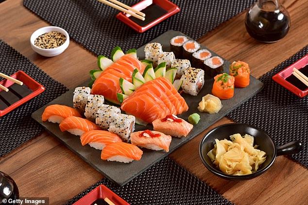 Salmon is a popular choice at sushi restaurants - and it's incredibly healthy