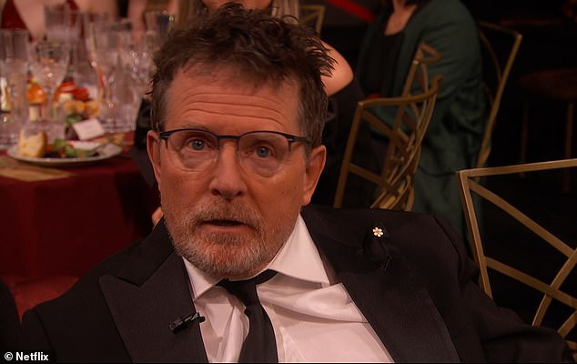 He joked that his son wasn't an actor, just his date, and he told a sweet story about how acting led him to meet his wife, Tracy Pollan