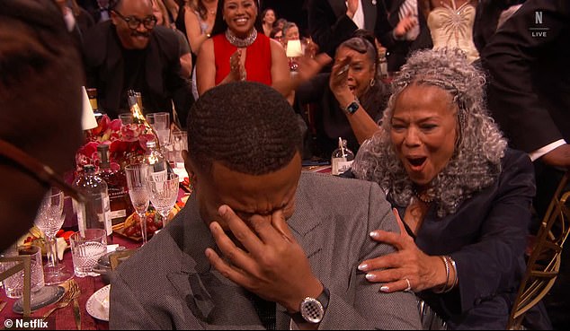 When his name was announced, it was his mother Donna Jordan who had a shocked look on her face as she joyfully grabbed his shoulders