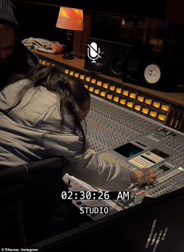 The nine-time Grammy Award winner, 38, who last dropped her ANTI album in 2016, was seen working into the early hours as she shared a new 'day in the life' video on social media