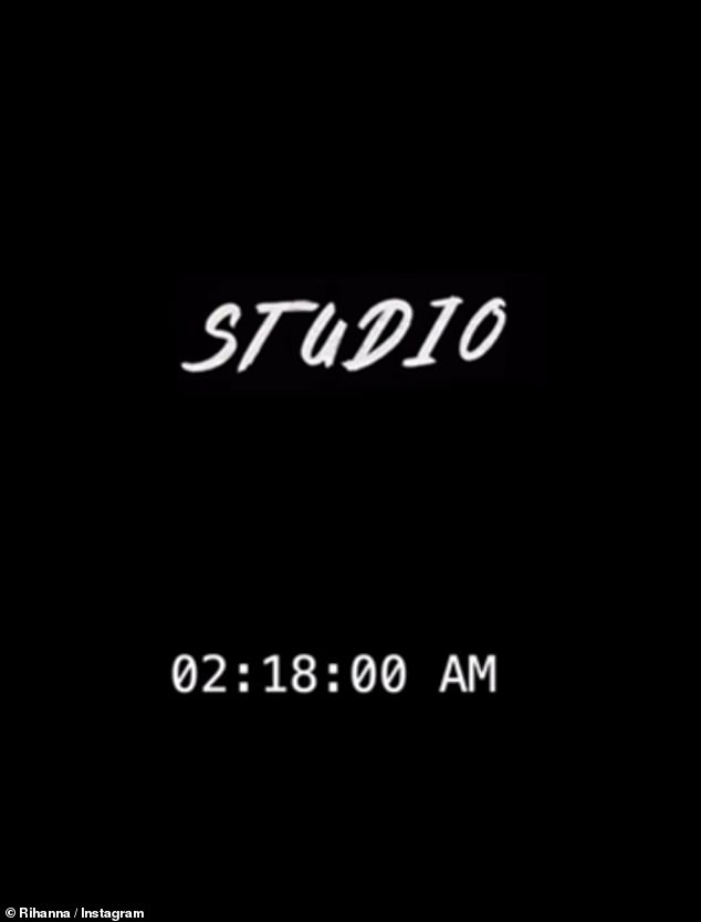 The video then cut to 2:18am where the mother-of-three was sat in the studio writing in a notebook with her team for hours