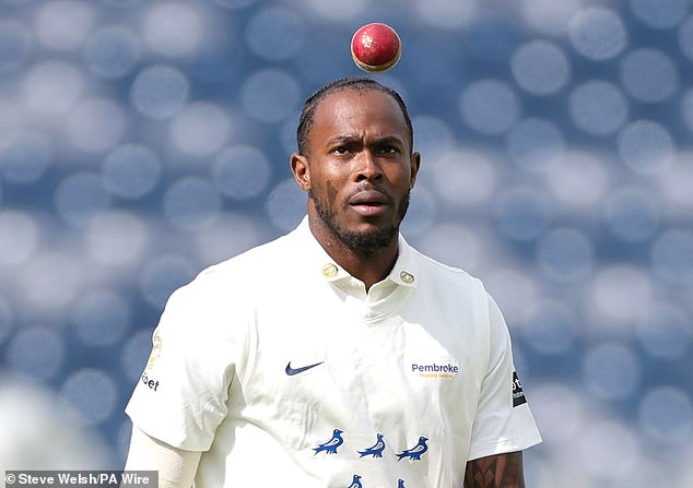 Jofra Archer prepares to bowl for Sussex last summer - the finances at the club have spiralled out of control