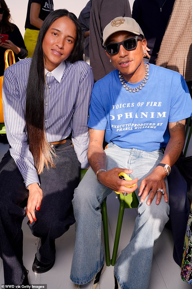 Helen Lasichanh Williams and Pharrell Williams sat on the front row
