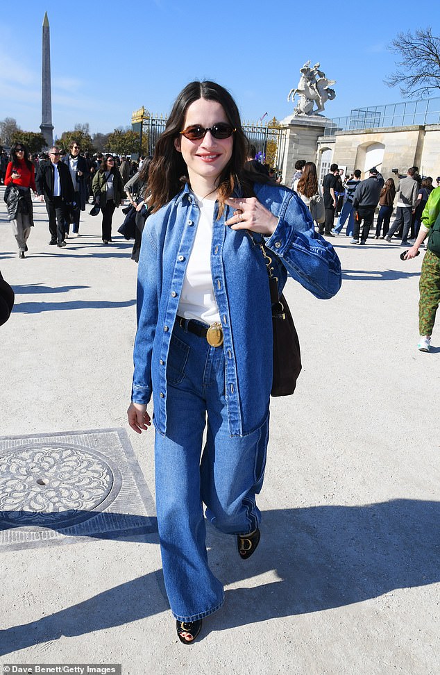 French actress Rebecca Marder cut a cool figure in double denim