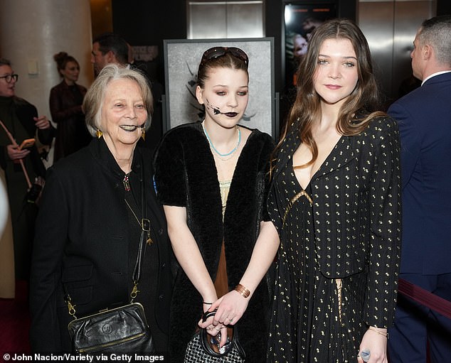 Ramona (M) and her grandmother Naomi Foner (L) cutely wore matching smeared black lipstick for the premiere just like The Bride