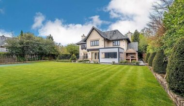 This five-bed property in Hale, Greater Manchester, boasts an expansive garden