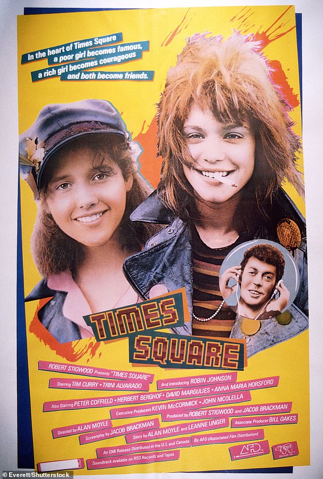 Johnson is pictured on the poster for Times Square, the movie that was supposed to be a new wave answer to Saturday Night Fever that would launch her career