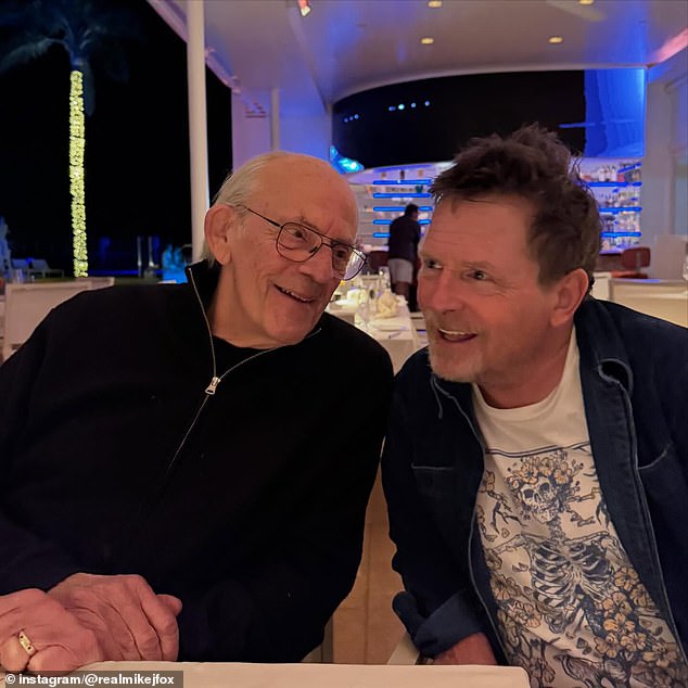 Michael J. Fox reunites with Back To The Future costar Christopher Lloyd four decades after iconic film