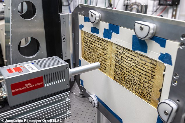 In order to closely analyse the parchment, the researchers used an X-ray that can distinguish between different chemicals in a material without damaging it