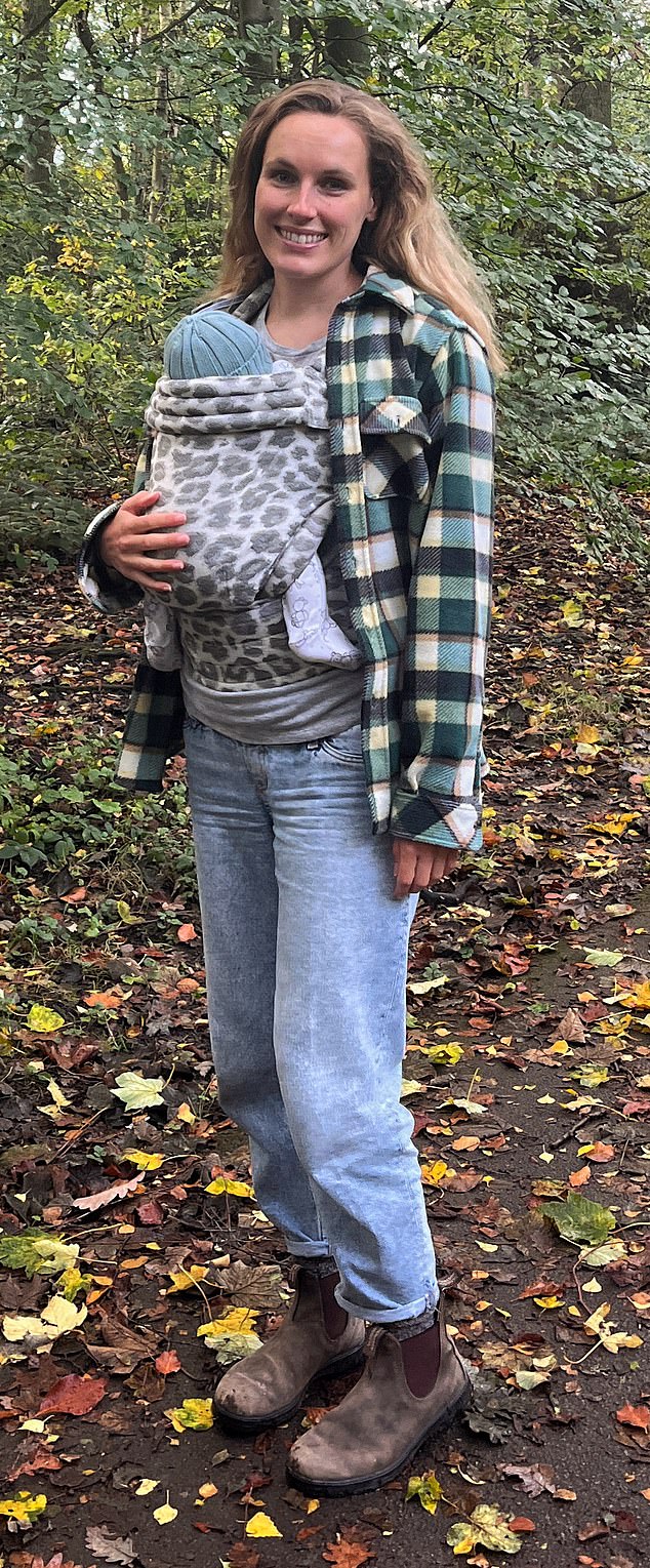 Rebecca with her son, who is now six months old. Rebecca has endometriosis and was concerned she wouldn't be able to conceive naturally