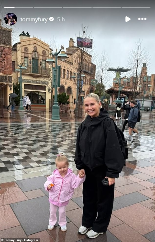 Tommy Fury shared an insight into his trip to Disneyland Paris with his fiancée Molly-Mae Hague and daughter Bambi, three, on Wednesday