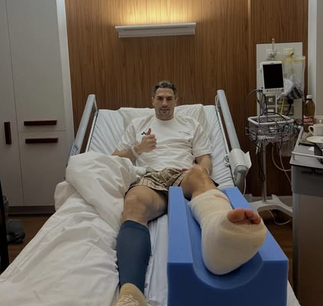 Fabian Schar was forced to hide in a Middle East bunker as he recovers from surgery he had in January