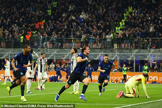 Newcastle have watched Inter Milan’s exciting forward Pio Esposito (centre), but the feeling right now is that his asking price would be beyond their financial range