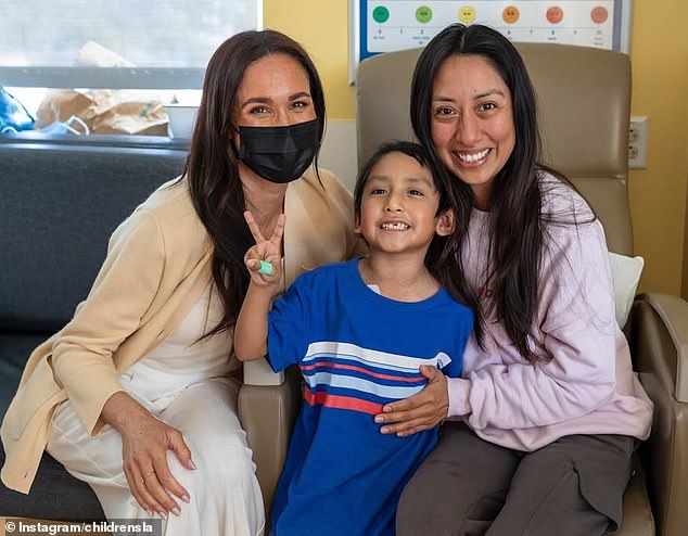 Meghan Markle, 44, (pictured) met with patients at Children's Hospital Los Angeles as part of their Make March Matter initiative
