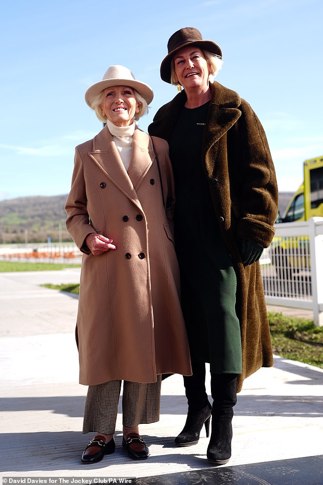 It was a family day out for Mary Berry, left, who attended with her daughter Belles