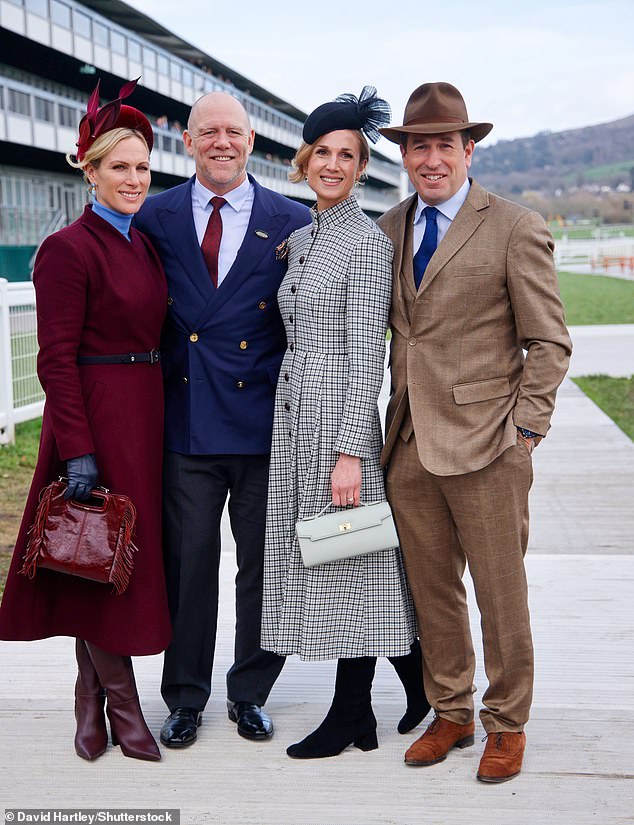 Zara Tindall attended the races with her husband Mike and her brother Peter and his fiancée Harriet Sperling