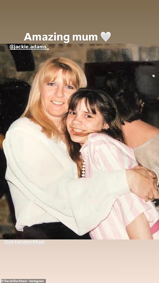 He also shared a sweet snap of Victoria with her mum