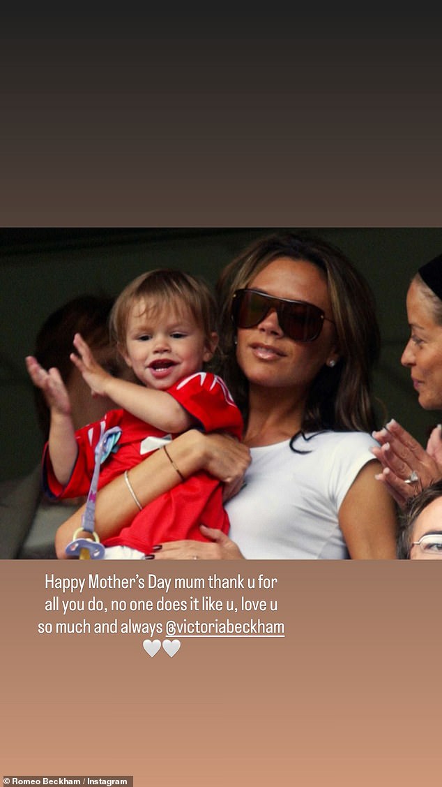 Romeo shared a number of a sweet Mother's Day posts for Victoria
