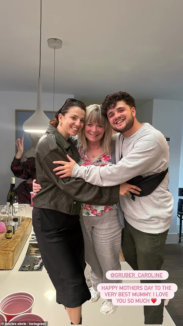 She also posted a snap with her brother Jack and mum