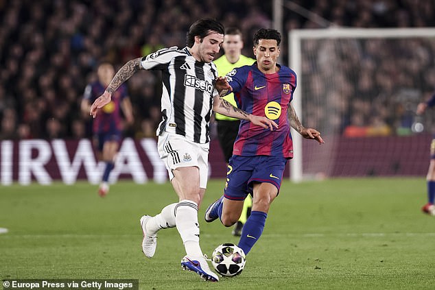 Sandro Tonali's injury, which forced him off against Barcelona, may not be as bad as first feared