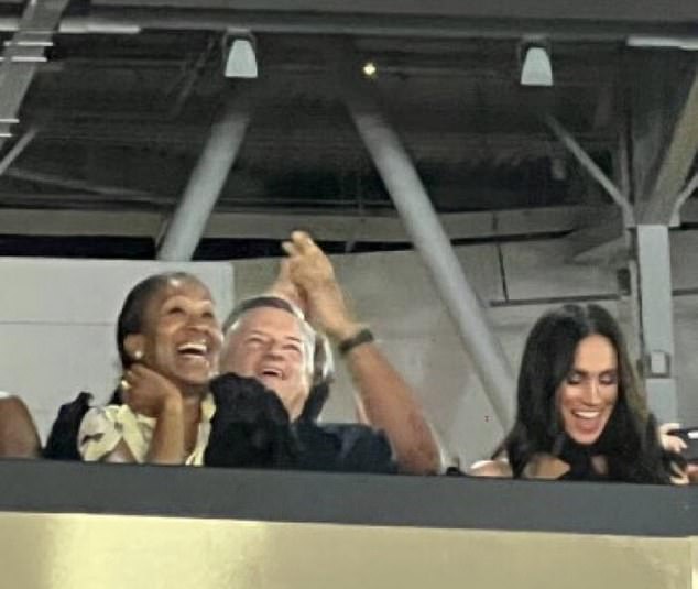 Ted, his wife Nicole Avant and Meghan at a Beyonce gig in 2023. Nicole still follows Meghan on Instagram