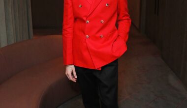 Tom Fletcher, 40, debuted a moustache as he attended the glitzy Olivier Awards nominees tea party, held at The Londoner Hotel on Friday