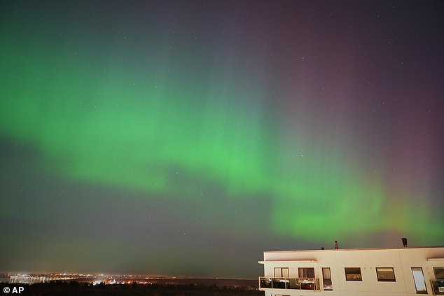 The Aurora Borealis were also visible elsewhere in Europe, seen here in Tallinn, Estonia