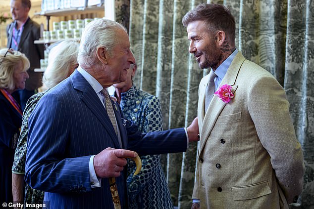 Sir David and King Charles, who is patron of the Royal Horticultural Society, speak together at last year's Chelsea Flower Show on May 20, 2025