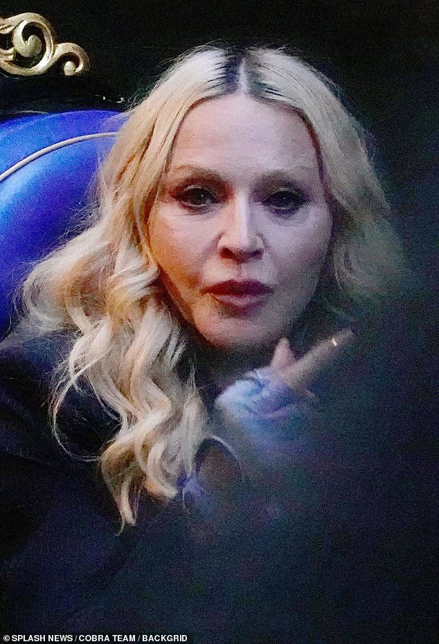 Madonna's visage was taut and she showed off a plump pout