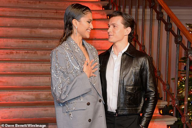 The actress, 29, sparked rumours she had said 'I do' to Spider-Man actor Tom, 29, by flashing a big sparkly ring earlier this month (pictured in 2021)