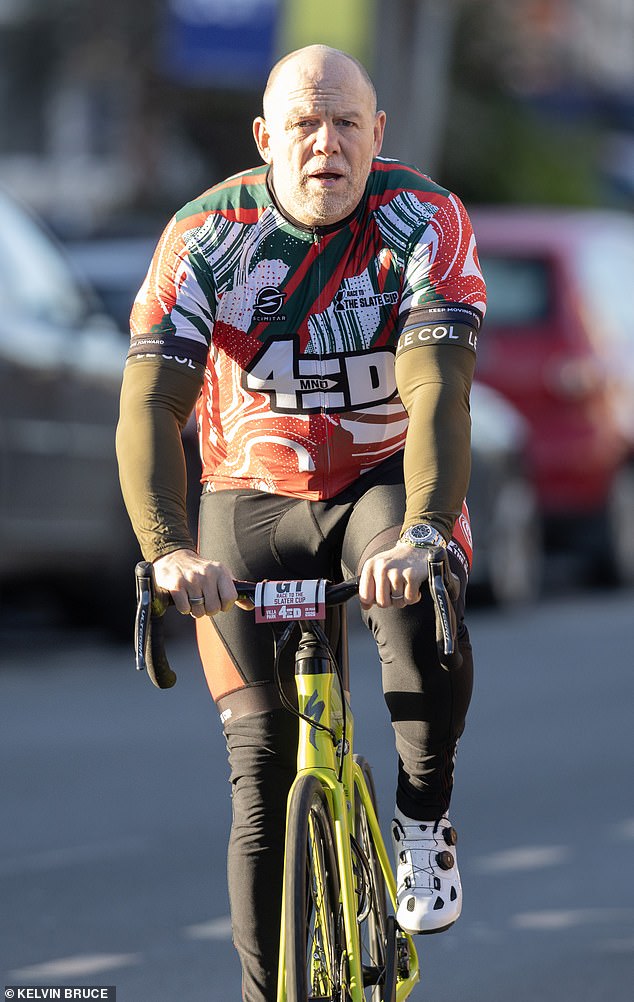 Mike Tindall at the start of today's race to Villa Park ahead of the Slater Cup fixture