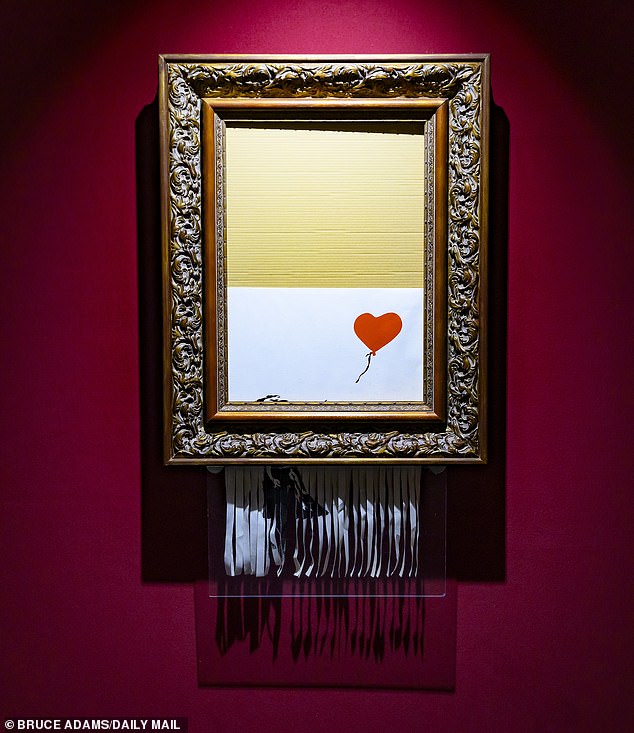 In 2018, Banksy’s Girl with Balloon painting self-destructed via a hidden shredder in its frame immediately after selling for £1.1million at Sotheby's. After the painting was sold to a phone bidder, an alarm was triggered and the work glided through the hidden shredder to the amazement of onlookers at the auction house