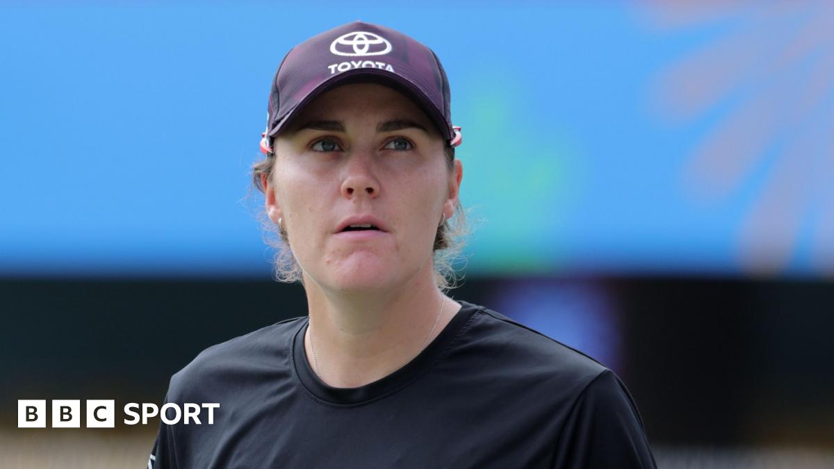 Nat Sciver-Brunt looks on during a training session