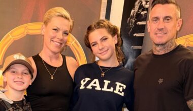 Pink shares sweet family photo with husband Carey Hart and kids after denying marriage woes