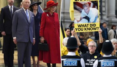 King Charles, Prince William and Kate Middleton heckled by protesters
