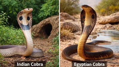 Indian cobra vs Egyptian cobra: How these two venomous snakes differ in size, venom, habitat, and more